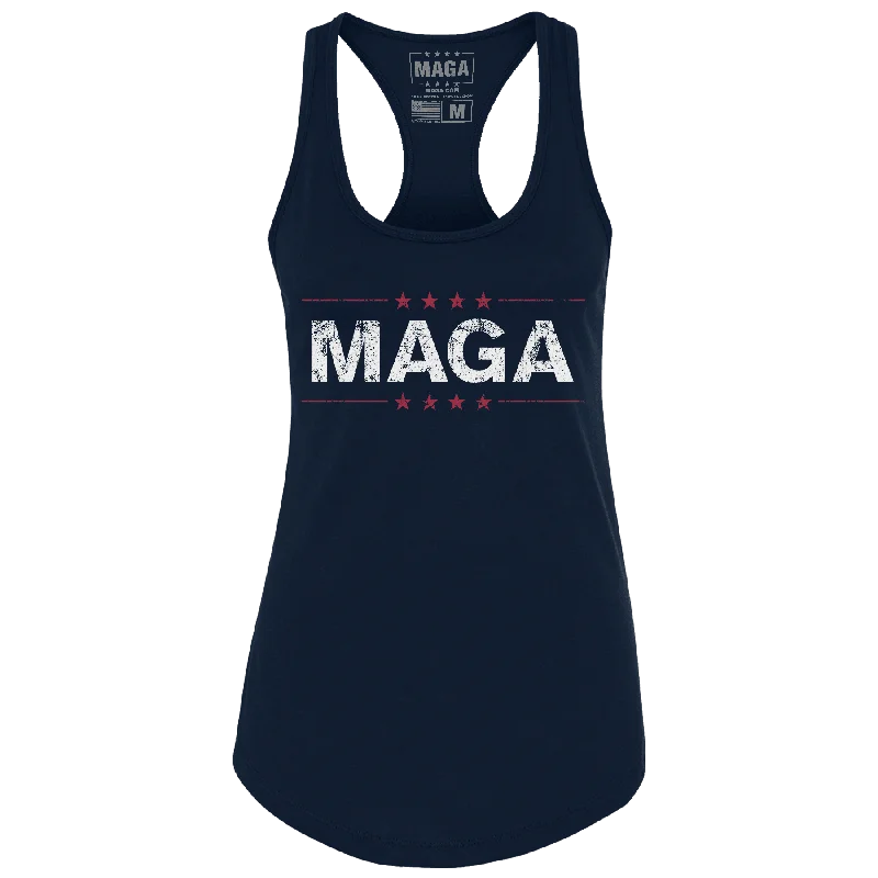 MAGA Ladies Racerback Tank Top - Navy Blue