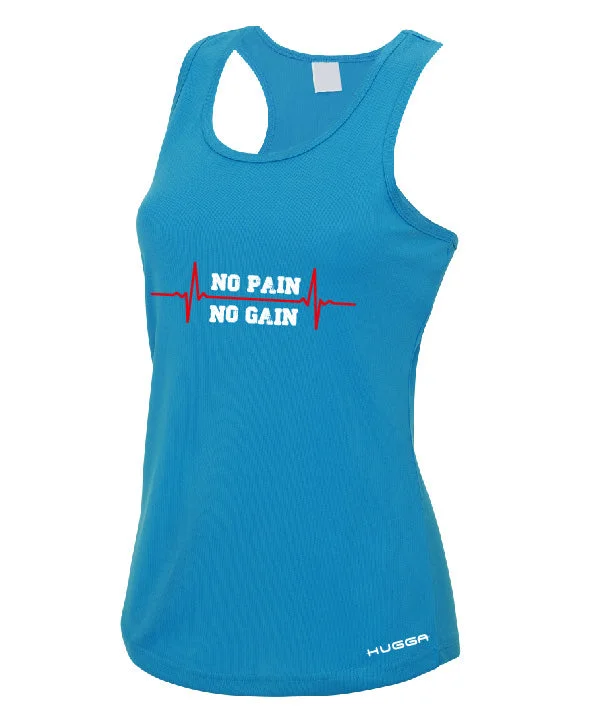 NO PAIN NO GAIN PRINTED WOMENS COOL VEST