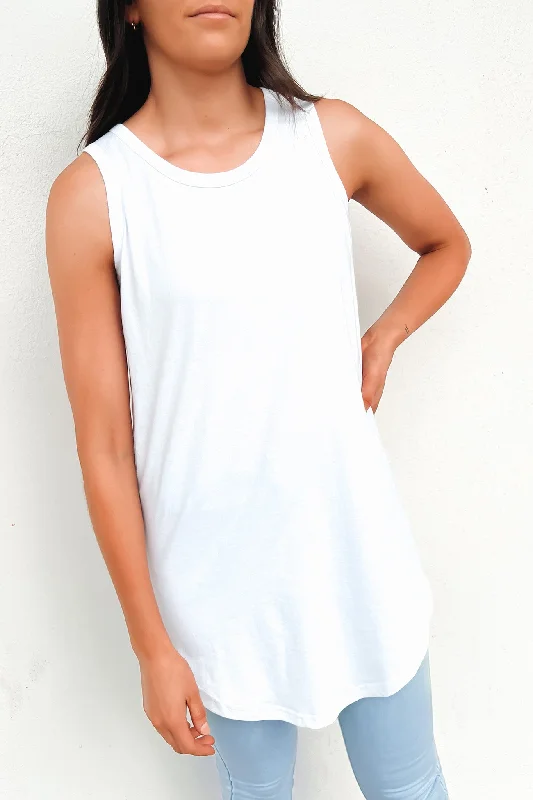 Rio Singlet White Draped Open Vest