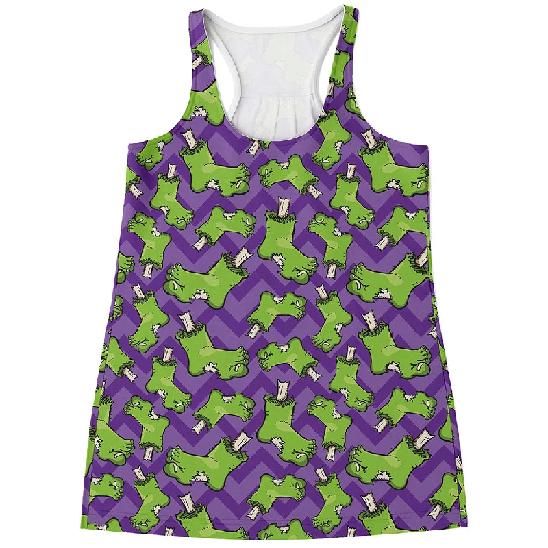 Zombie Foot Pattern Print Women's Racerback Tank Top