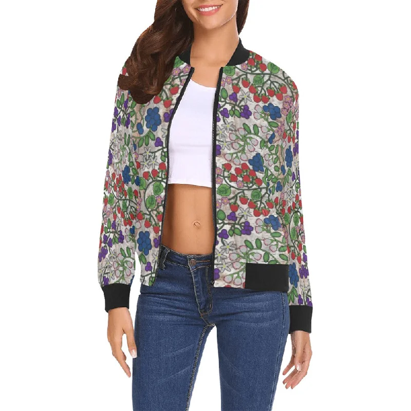 Takwakin Harvest Br Bark All Over Print Bomber Jacket for Women