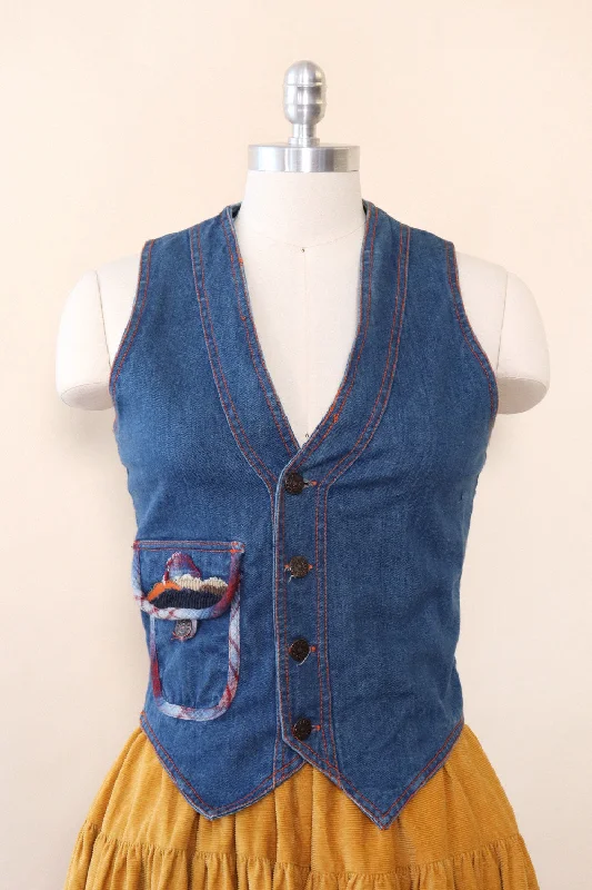 Faded Glory Cloud Pocket Denim Vest S